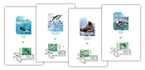 58647 FDC - 1990 25c Creatures of the Sea Tab PFCD Set #3