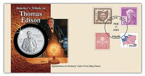 59730 FDC - 2004 Thomas Edison Commemorative PNC