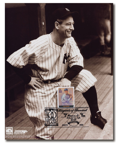 AC405 FDC - 2000 Legends of Baseball - Lou Gehrig (3408t) Commemorative First Day Picture Card (8x10)