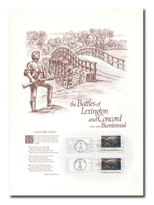 AC728 FDC - The Battles of Lexington and Concord Bicentennial