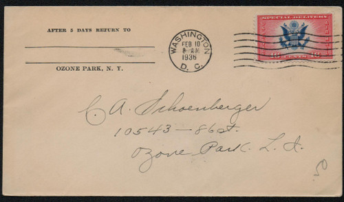 CE2 FDC - 1936 16c Airmail Special Delivery