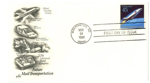 C126a FDC - 1989 45c Future Mail Transport s/s singl