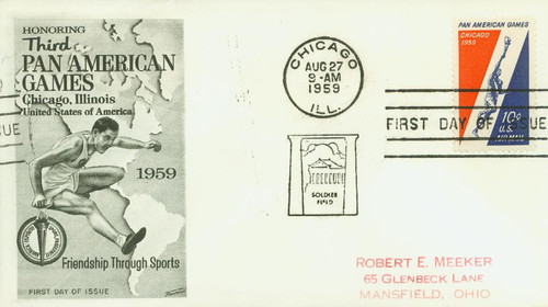 C56 FDC - 1959 10c Pan-American Games