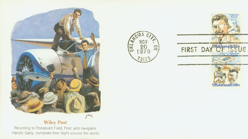 C95-96 FDC - 1979 25c Wiley Post