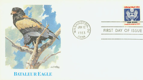 O132 FDC - 1983 $1 Red, Blue and Black, Official Mail