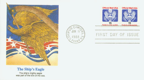 O138A FDC - 1988 15c Red, Blue and Black, Official Mail, coil