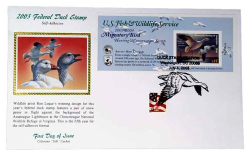 RW70A FDC - 2003 $15.00 Federal Duck Stamp - Snow Geese, s/a