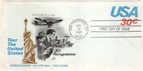 UC54 FDC - 1981 30c Air Post Envelope - Tour the United States