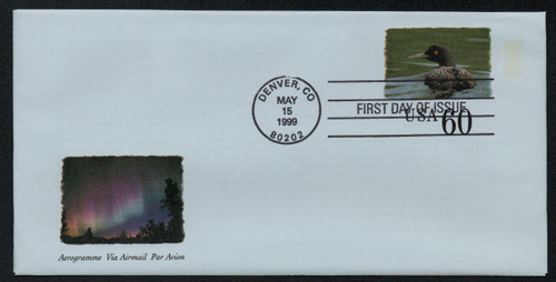 UC65 FDC - 1999 60c Air Post Envelope - Voyageurs National Park