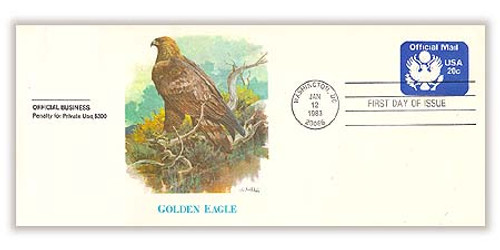 UO73 FDC - 1983 20c Official Mail Golden Eagle Envelope