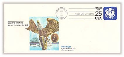 UO77 FDC - 1988 25 Official Mail, Stamped Envelope