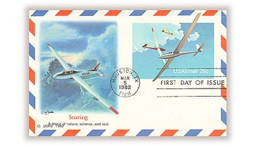 UXC20 FDC - 1982 28c Air Mail Postal Card - Soaring