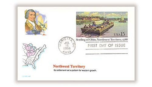 UX124 FDC - 1988 15c Postal Card - Northwest/Ohio Territory