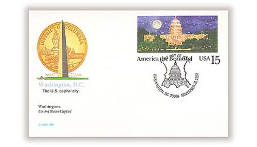 UX138 FDC - 1989 15c Postal Card - Capitol Dome