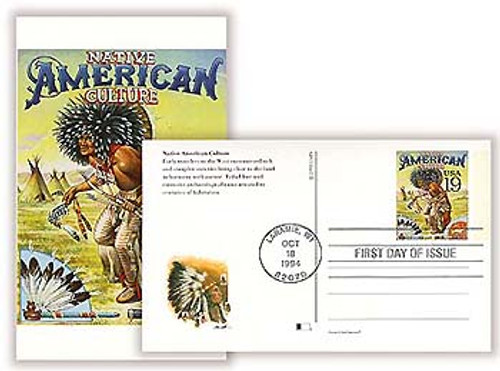 UX182 FDC - 1994 19c Native Amer Culture Postal Card