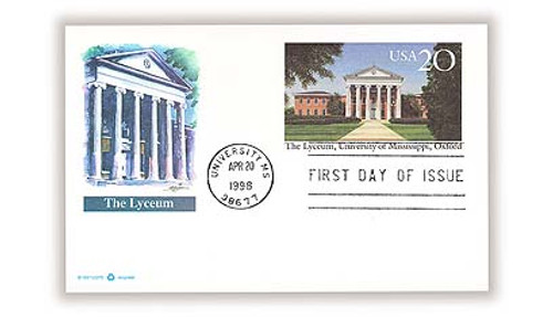 UX290 FDC - 1988 20c The Lyceum, University of Missisippi, Oxford