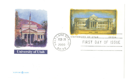 UX312 FDC - 1999 20c University of Utah PC FDC