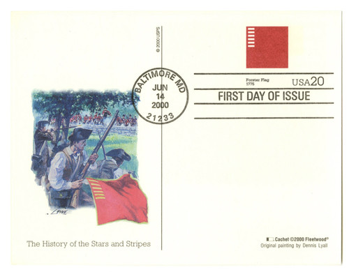 UX319 FDC - 2000 20c Forster Flag PC FDC