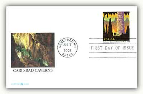 UX381 FDC - 2002 23c Postal Card - Carlsbad Caverns PC FDC