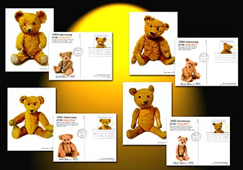 UX382-85 FDC - 2002 23c Teddy Bear PC FDC Set of 4