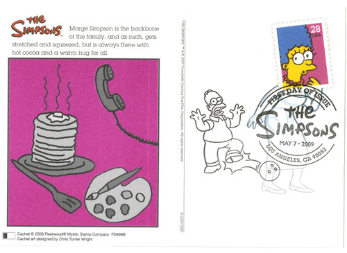 UX558 FDC - 2009 28c Simpsons, Marge post card