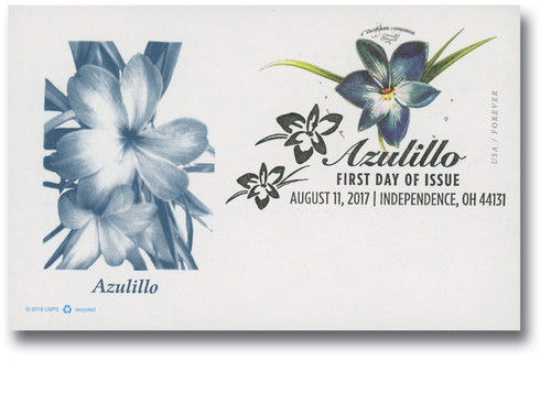 UX647 FDC - 2017 34c Azulillo Single Reply Card
