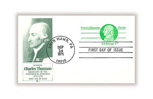 UY25 FDC - 1975 7c Postal Card - Charles Thomason