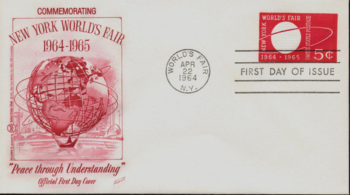 U546 FDC - 1964 5c Stamped Envelopes and Wrappers - maroon