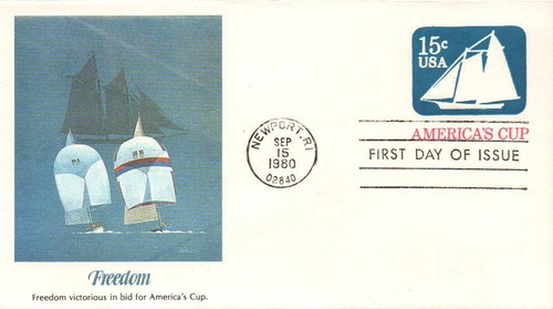 U598 FDC - 1980 15c Stamped Envelopes and Wrappers - America's Cup