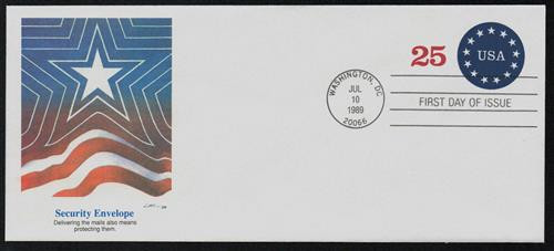 U615 FDC - 1989 25c USA and Stars PSE FDC