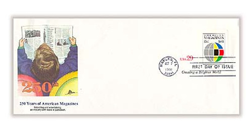 U622 FDC - 1991 29c Magazine Industry (Large)