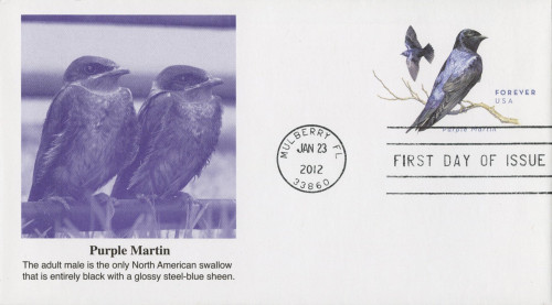 U677 FDC - 2012 45c Purple Martin St. Envelope
