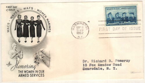 1013 FDC - 1952 3¢ Service Women Stamp