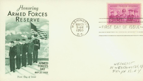 1067 FDC - 1955 3¢ Armed Forces Reserve