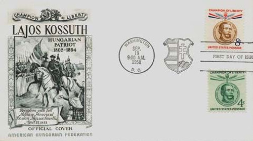 1117-18 FDC - 1958 Kossuth 2 stamps