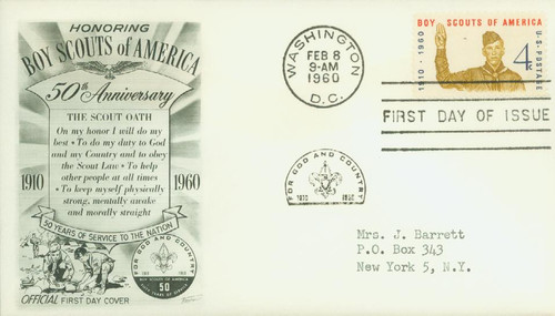 1145 FDC - 1960 4c Boy Scouts of America