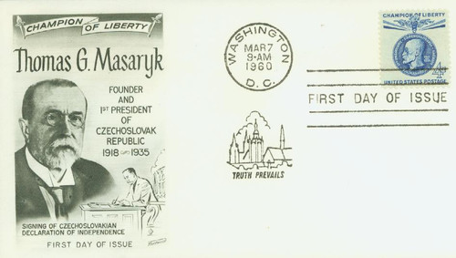 1147 FDC - 1960 4c Champion of Liberty: Thomas G. Masaryk