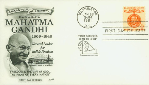 1174 FDC - 1961 4c Champions of Liberty: Mahatma Gandhi