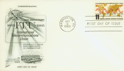 1274 FDC - 1965 11c International Telecommunication Union