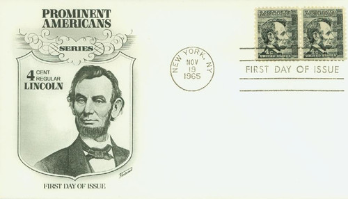 1282 FDC - 1965 4c Prominent Americans: Abraham Lincoln
