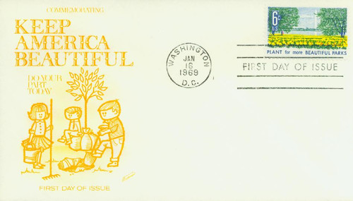 1366 FDC - 1969 6c Beautification of America: Plant for more Beautiful Parks