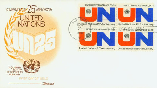 1419 FDC - 1970 6c United Nations 25th Anniversary