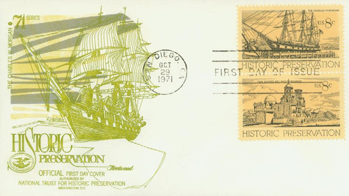 1441 FDC - 1971 8c Historic Preservation: The Charles W. Morgan