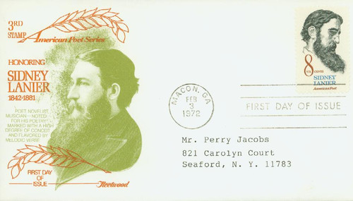 1446 FDC - 1972 8c Sidney Lanier