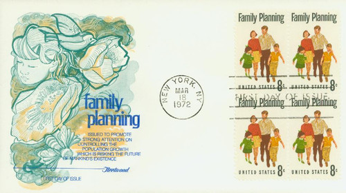 1455 FDC - 1972 8c Family Planning
