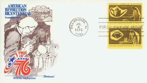 1457 FDC - 1972 8c Colonial American Craftsmen: Silversmith