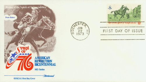 1478 FDC - 1973 8c Colonial Communications: Postrider
