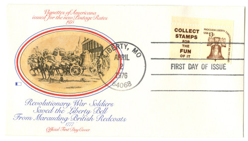 1595bs FDC - 1975 13c Liberty Bell,bklt single