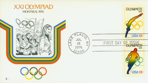 1695 FDC - 1976 13c Olympic Games: Diving