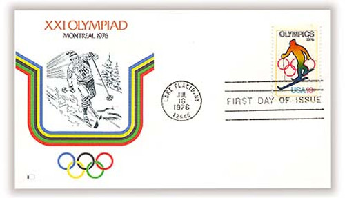 1696 FDC - 1976 13c Olympic Games: Skiing